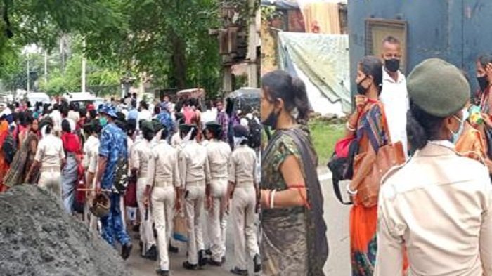 जेडीयू ऑफिस के बाहर  स्वच्छताग्रहियों का हंगामा, प्रदर्शनकारियों पर पुलिस ने की लाठीचार्ज, हिरासत में कई लोग 10