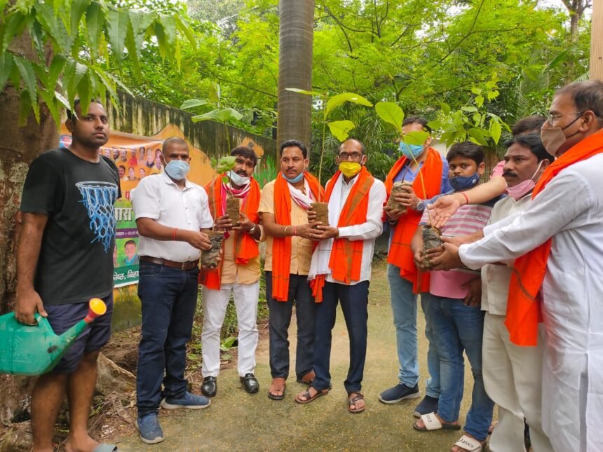 भाजपा क्रीड़ा प्रकोष्ठ ने आज हितैषी पुस्कालय मंगल तालाब में किया पौधारोपण, प्रदेश संयोजक सतीश राजू ने लगाये फलदार वृक्ष 1