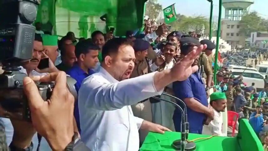 जन विश्वास यात्रा की तहत बक्सर पहुंचे तेजस्वी यादव, भोजपुरी अंदाज में BJP को भगाने का लिया संकल्प, जनता का जीता दिल 1